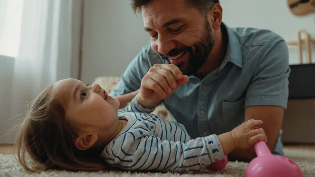 father and daughter playing father and daughter playing