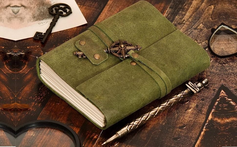 The Vintage Journal Premium Leather Diary with Metal Key Closure