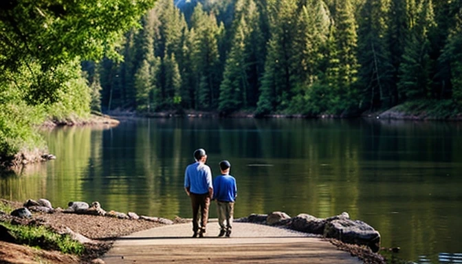 Father and Son walking